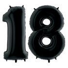 PALLONCINO MYLAR NUMERO "18" NERO