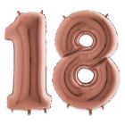 PALLONCINO MYLAR NUMERO "18" ROSA GOLD