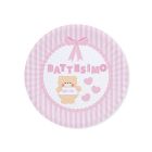 PIATTI BATTESIMO TEDDY ROSA PZ. 8