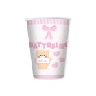 BICCHIERI BATTESIMO TEDDY ROSA PZ. 8
