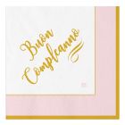 TOVAGLIOLO BUON COMPLEANNO CHIC ROSA 33X33