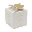 PORTACONFETTI CUBETTO CON FIOCCO COMUNIONE GOLD METAL PZ. 25