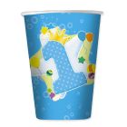 BICCHIERE STELLA 1° COMPLEANNO CELESTE  PZ. 10
