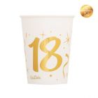 Carta & Company Tutto per il Party |  BICCHIERI 18 ANNI METAL GOLD PZ.8