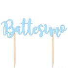CAKE TOPPER BATTESIMO CELESTE ITALIC