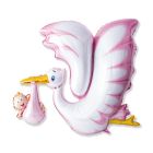 PALLONCINO MYLAR CICOGNA ROSA