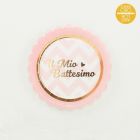 PIATTO BABY CHIC ROSA IL MIO BATTESIMO