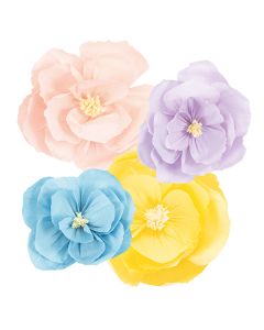 DECORAZIONE FIORI IN CARTA PZ. 4