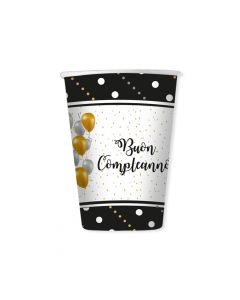 BICCHIERI BUON COMPLEANNO PRESTIGE PZ. 8