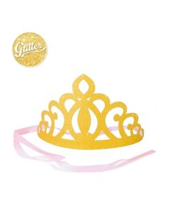 CORONCINE ORO GLITTER CON NASTRINO