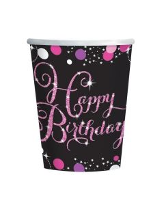 BICCHIERE HAPPY BIRTHDAY PINK SPARKLING CELEBRATION PZ. 8
