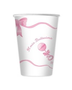 BICCHIERE IL MIO BATTESIMO ROSA PZ. 10
