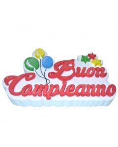 POLISTIROLO BUON COMPLEANNO PALLONCINI + STELLE 