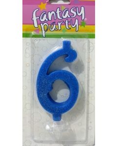 CANDELINA NUMERO 6 GLITTER PZ.1