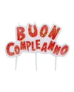 CANDELINA PICKS BUON COMPLEANNO ROSSO