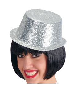 CILINDRO CON GLITTER ARGENTO