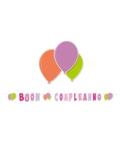FESTONE KIT SCRITTA BUON COMPLEANNO ROSA