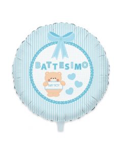 PALLONCINO BATTESIMO TEDDY MYLAR