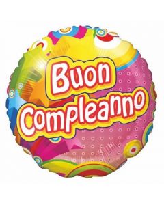PALLONCINO MYLAR BUON COMPLEANNO DOTS PZ.1