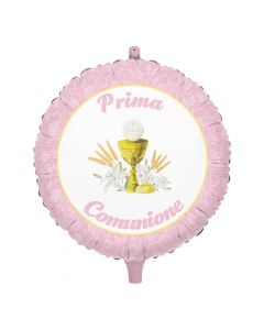 PALLONCINO MYLAR  COMUNIONE CLASSIC ROSA