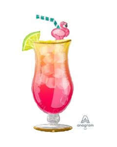 PALLONCINO SUPERSHAPE MYLAR TROPICAL DRINK FLAMINGLE