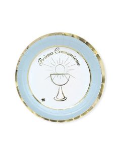 Farbene.shop | PIATTINI COMUNIONE CHIC CELESTE PZ.8