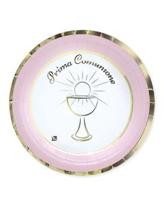 Carta & Company Tutto per il Party |  PIATTINI COMUNIONE CHIC ROSA PZ.8