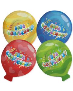 PIATTINO BUON COMPLEANNO BALLON PZ. 8 