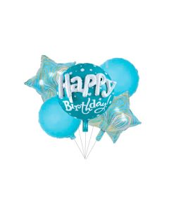Carta e Company Tutto per il Party | SET PALLONCINI MYLAR HAPPY BIRTHDAY CELESTE