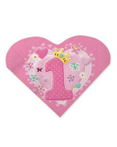 TOVAGLIOLI 1° COMPLEANNO ROSA  A CUORE PZ. 20 