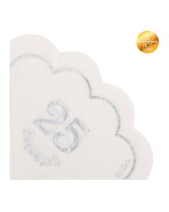Carta & Company Tutto per il Party | TOVAGLIOLI SMERLATI  STAMPA 25 ANNI ARGENTO PZ. 16